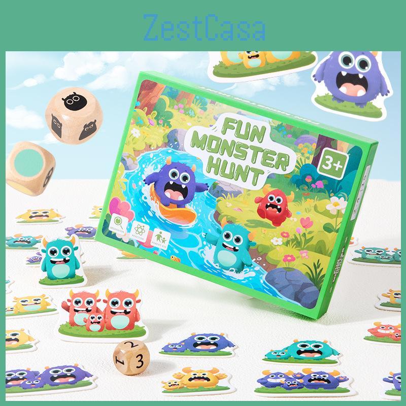 Monster Pub Wooden Puzzle Game Set Card Components For Kids Learning Fun Family