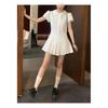 Women's summer new wind white dress waist thin texture a word short skirt