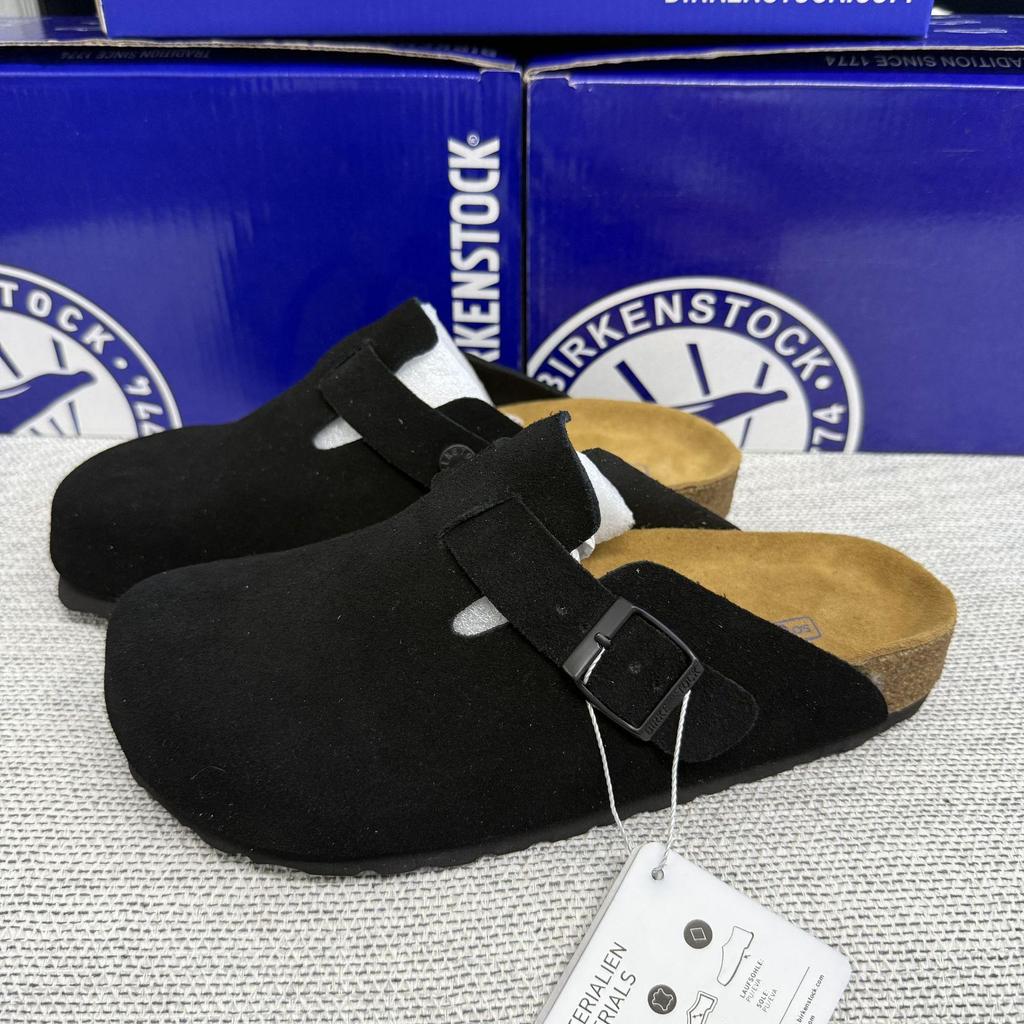 Men’s BK Genuine Leather Retro Toe Semi-Slippers - New, Versatile, and Comfortable Birkenstock Shoes
