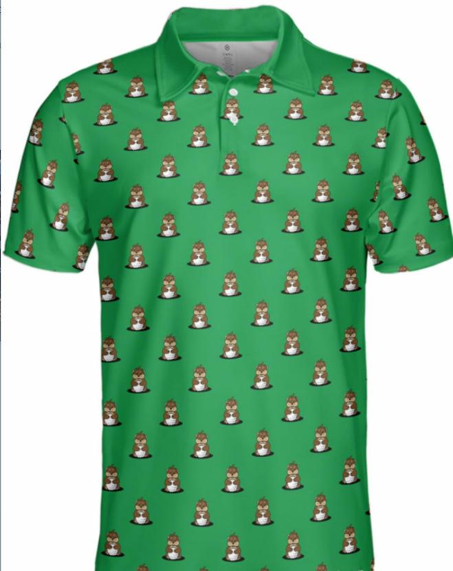 Cool Tropical Print Short Sleeve Polo, Unique Sasquatch & Flamingo Pattern