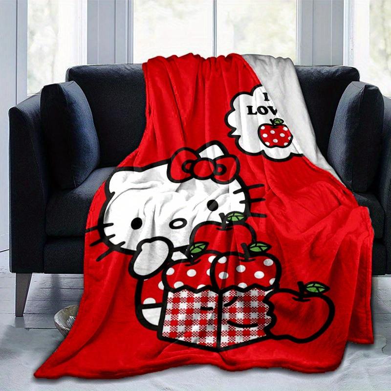 

1pc. Hello Kitty Red Polka Dot Apple Basket Blanket - Home Office Outdoor Gift Suitable for Al 100x150cm