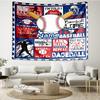 Custom Name Baseball Print Tapestry, Backdrop, Easy Setup, Ideal for Bedroom, Office & Living Room, with Aesthetic Wall Hanging Decor.