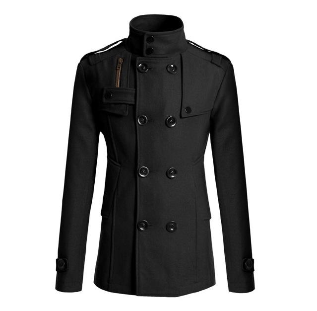 Men's Slim Medium-Length Woolen Coat - New Windbreaker Jacket N3