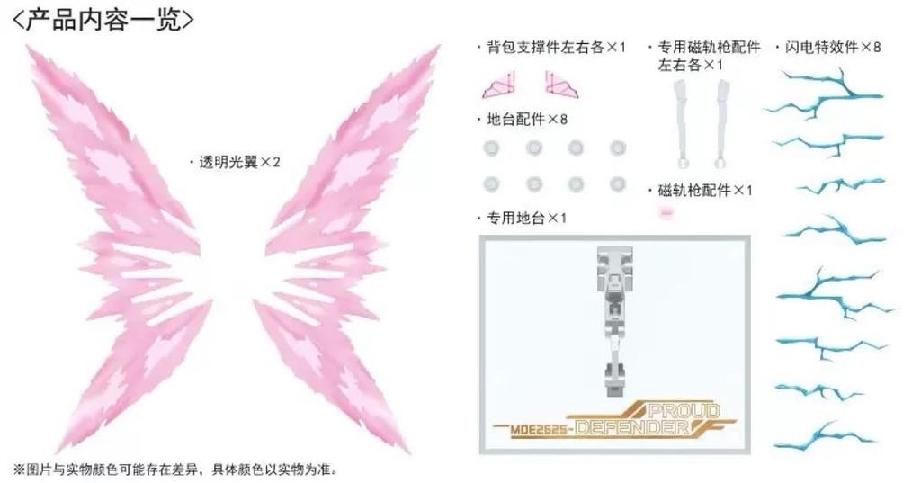 HG 1/144 Mighty Strike Freedom Gundam Wings of Light 3D Effect Figure (Clear) + Action Base [Parallel Import]