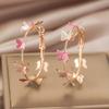 Trendy Round Circle Earrings Elegant Statement Jewelry Creative Butterfly Hoop Earrings  Date Night