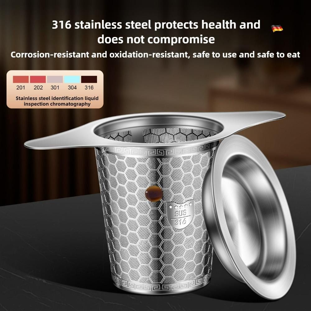 316 Stainless Steel Tea Strainer Double Ear Tea Filter Infuser Funnel for Loose Leaf Tea Brewing and Cup Strainer