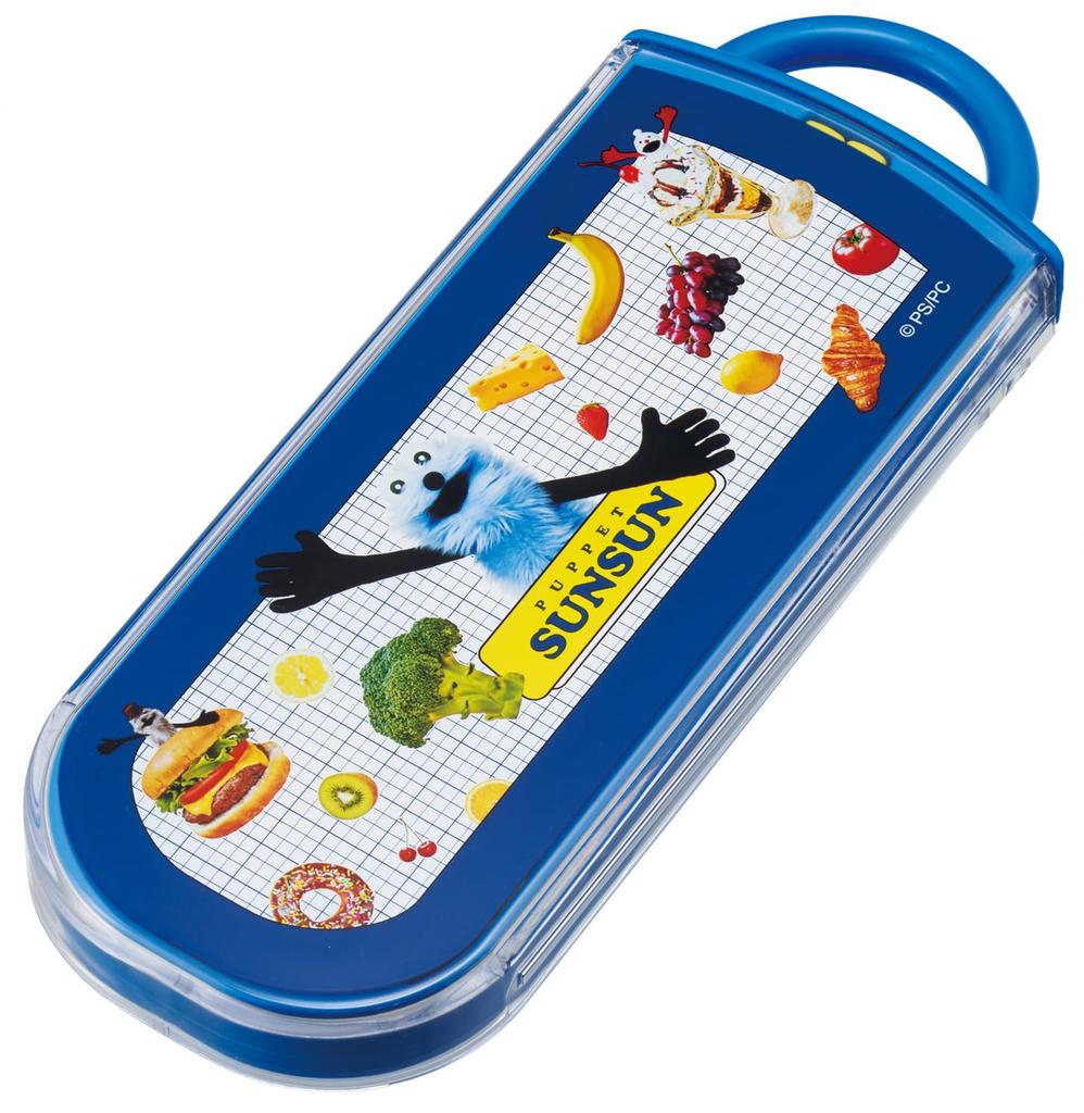 Skater Bento Chopsticks Trio Set Puppet for Boys and Children's (Chopsticks, Spoon, Fork, 16.5cm, Sun-Sun) Girls, TACC2-A