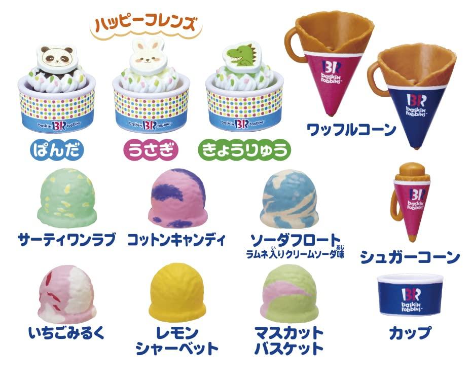 Takara Tomy Ice Cream Shop Happy Friends Set Pretend Play Toy 3 and Licca-chan Welcome! Baskin-Robbins Dress-up (Ages up)