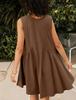 2024 Women's Casual Pleated Vest Dress with Pockets