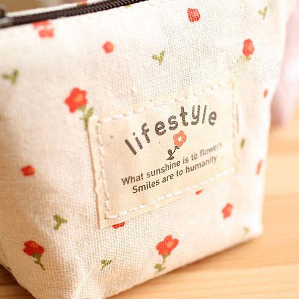 Fashion Card Holder Mini Wallet Korean Style Flower Canvas Zipper Coin Purses Floral Print