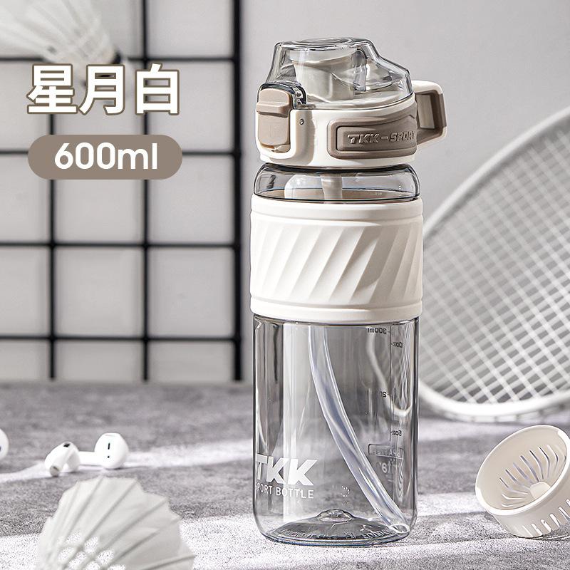 TKK 17 Borracce Sportive da 20oz con Cannuccia Borracce Tritan Durevoli Senza BPA Borracce a Prova di Perdita per Scuola Fitness Palestra Outdoor