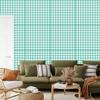 Wallpaper Fabric Pattern Mint, Sea and White for Living Room and Bedroom 50x1000