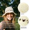 Elegant Hand Crocheted Paper Straw Sun Hat Women Breathable Wide Border Beach Hat Summer Outdoor Travel Accessory