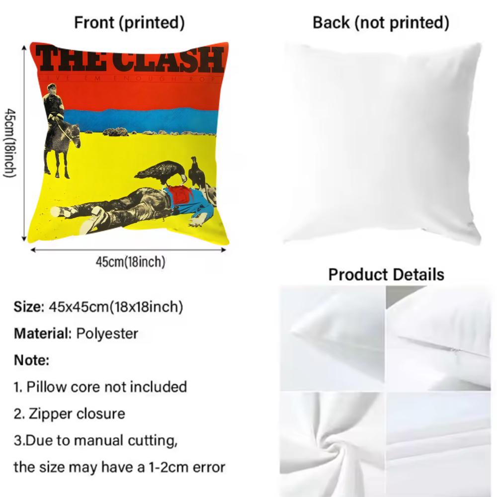 Stylish Tthe Clashful Cushion Cover Soft & Easy-Wash Pillow Case – Versatile For Couch, Bed, Travel And Office