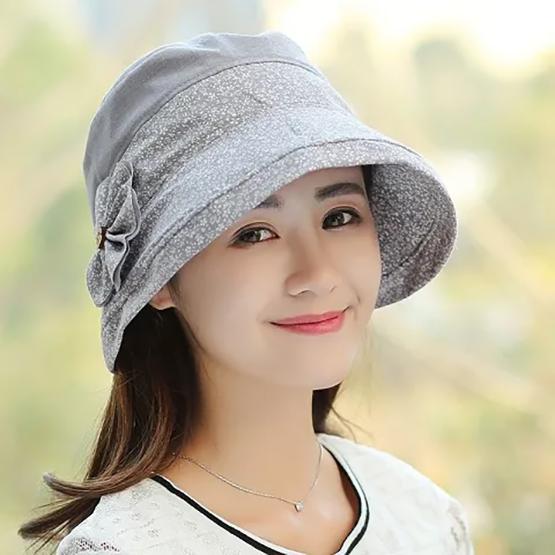 

WTEMPO Floral Printed Flower Decor Sun Hats Women Spring Summer Casual Versatile Foldable Holiday Sunscreen Hats 1pc серый