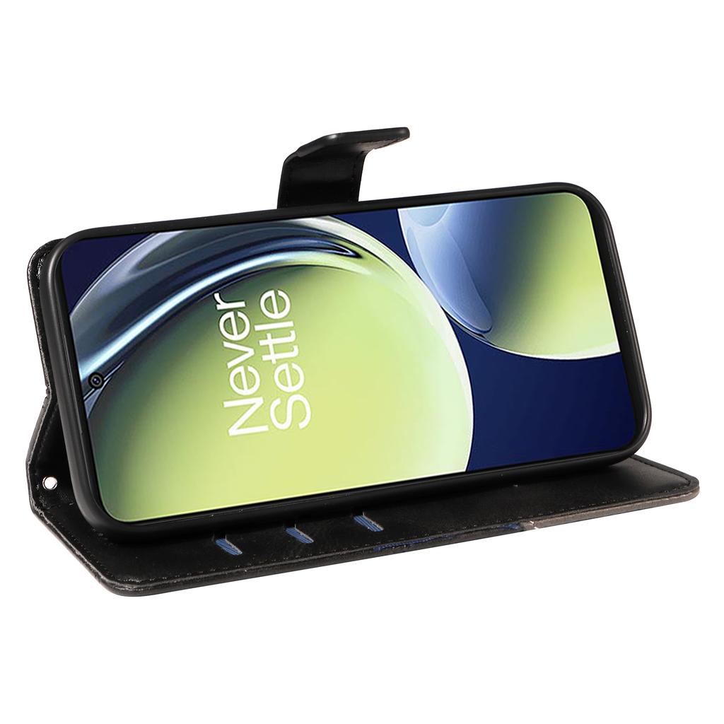 For OnePlus Nord N30 5G/Nord CE 3 Lite 5G Case Leather Geometric Line Wallet Phone Cover with Wrist Strap