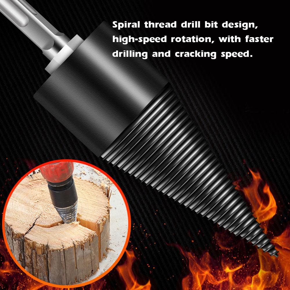 thumbnail image 2 of Wood Log Splitter Firewood Drill Bit 9-Piece Firewood Splitter Drill Bit Set - 32mm/42mm Log Splitters With 6 Handles Step Drill Bit 2 of 11