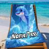 Custom Cute Dolphin Beach Towel Name Text Microfiber Bath Towel Soft Quick Dry Swimming Pool Blanket All Season Use