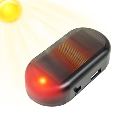 Aninako Car Solar Powered LED Light, Dummy Security, Anti-Theft, Warning, Auto Flashing, Car Security,