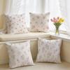 Vintage Wildflowers Girl Art Ins Cushion Cover Silky Short Plush Invisible Zipper Dustproof Sofa Pillow Case For Home Decor