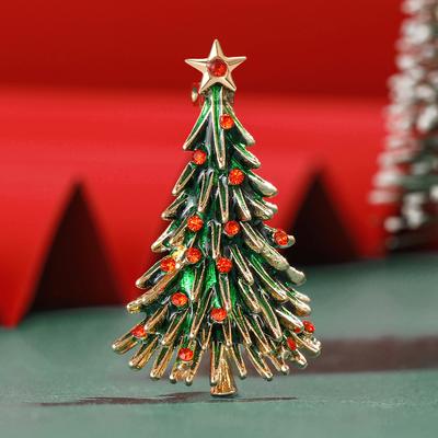 Spille da Brocca Albero di Natale con Strass per Donna Unisex Spille Botaniche in Smalto Decorazione per Eventi e Feste Accessori per Abbigliamento
