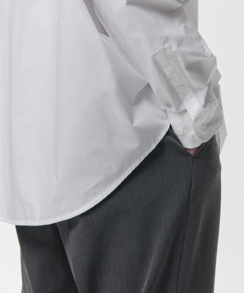 Musinsa Standard Reverse One-Pleat Wide Hidden Banding Slacks [Medium Gray]