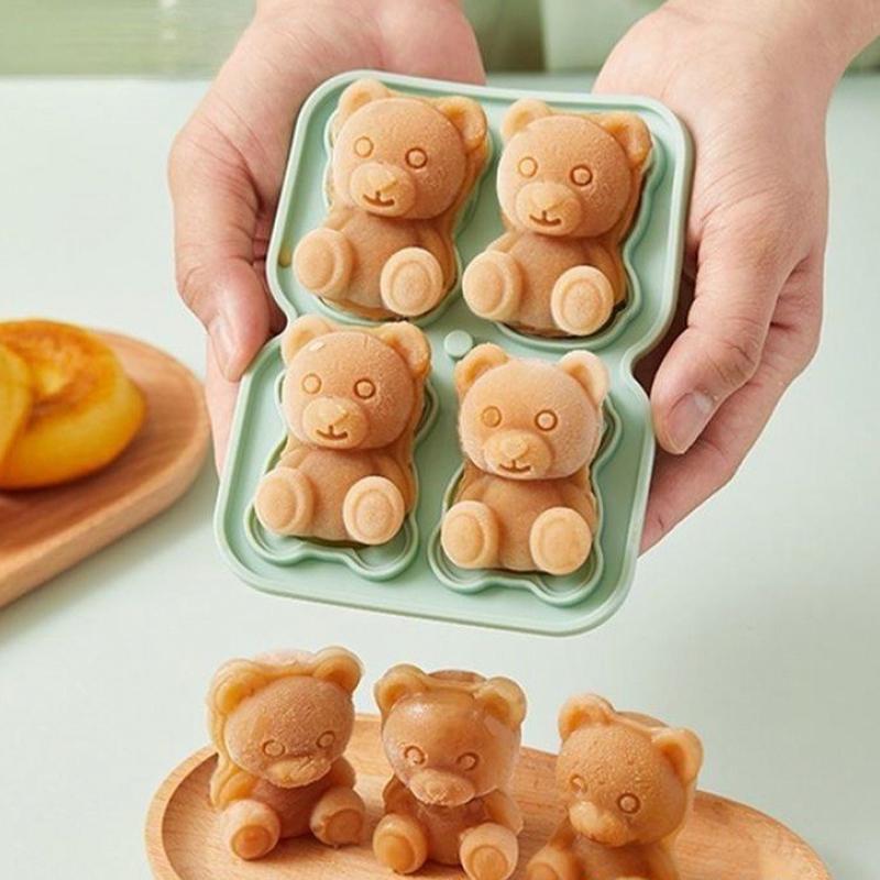Bear-Shaped Ice Cube Mold Silicone Ice Tray Bear-Shaped Coffee/Milk Tea Ice Mold