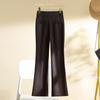 Women's High Waist Slimming PU Leather Flare Pants - Autumn/Winter 2024