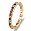 Nidin Top Quality Colorful Rainbow CZ Ring For Women Girls Fashion Engagement Wedding Band Charm Party Jewelry 10 Styles Choice
