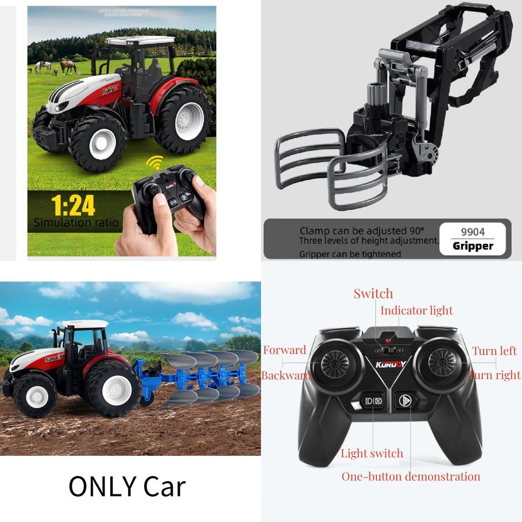 2.4g Alloy Rc Farmer Engineering Tractor Toy For 4-6 Years Kids
