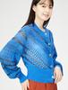 Lily Brown Mohair Jacquard Knit Top LWNT224101 BLU F Lamé Women's