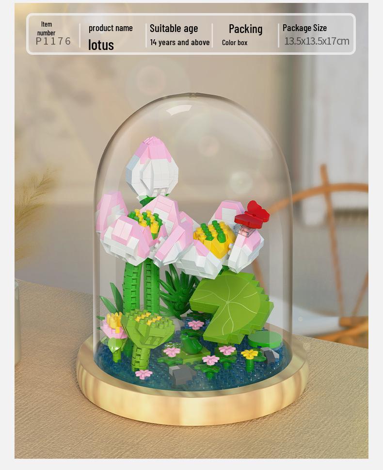 Premium Sunflower Eternal Flower Micro-Particle Building Block Toy - Compatible with Lego, Christmas Ornament, Educational Gift