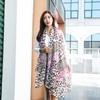 Women's Versatile Silk Leopard Print Scarf - Elegant, Fashionable Dual-Use Shawl for Autumn/Winter