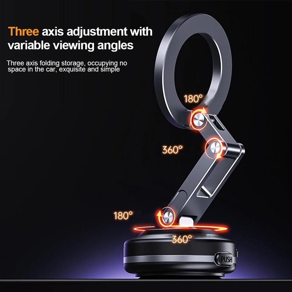 360° Rotating Phone Holder Folding Electric Vacuum Suction Cup Magnetic Suction Bracket Mirror Navigation Car Phone Holder