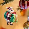 Santa Claus Acrylic Hanging Ornament 3D Effects Easy To Hang On Trees Garlands Wreaths Pendant Festive Home Decor