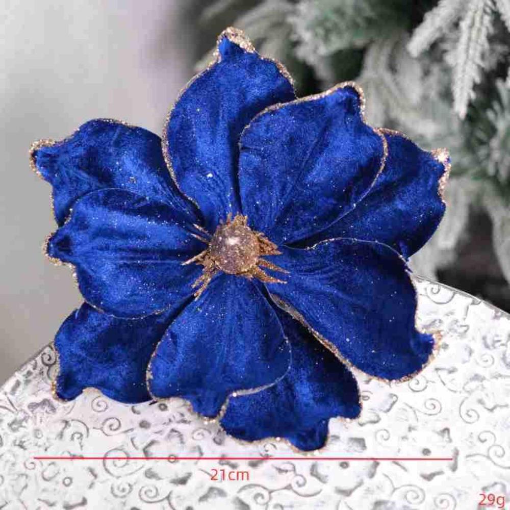 Xmas Tree Decoration 3D Simulation Magnolia 21cm Fake Flowers  New Year