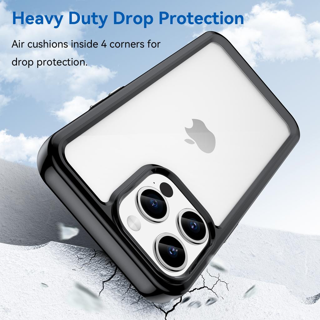 For iPhone 15 Pro TPU+Acrylic Shockproof Mobile Phone Back Cover Clear Protective Case