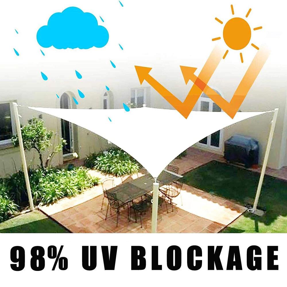 Heavy Duty Sun Shade Sails UV Protection Fade Tear Rust Resistant Rectangle Sunshade Canopy Curved Edges Blocks Sunlight Awnings