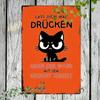Vintage Metal Cat Sign 20x30cm Rustic Wall Decor for Kitchen Garden Home