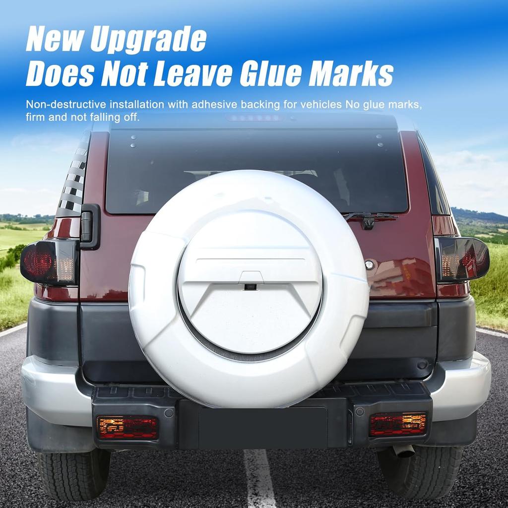 2PCS Taillights Smoked Tint Light Lamp Covers for Toyot@ FJ Cruiser 2007-2021, ABS Material Car Lights Guard Cover Trim Exterior Accessories,