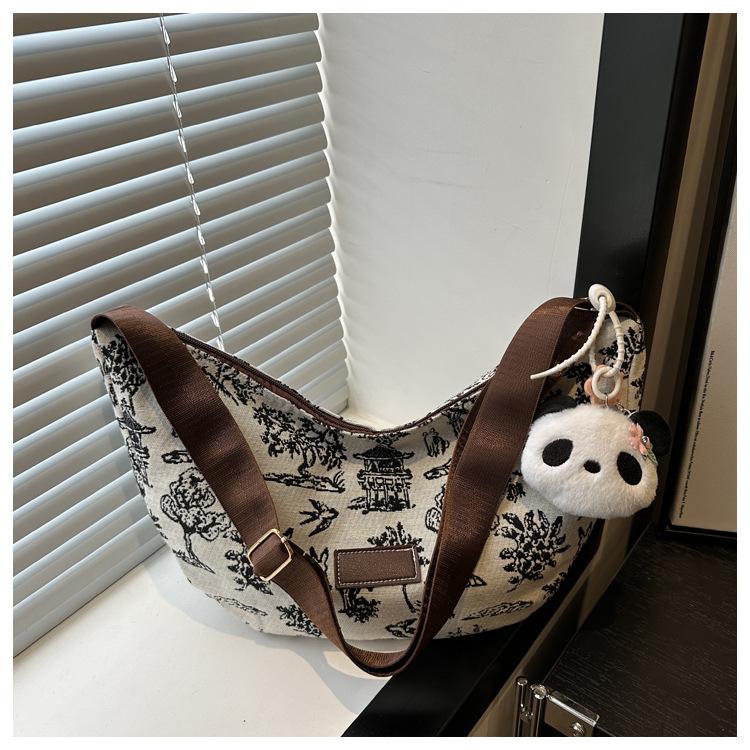 Casual Large-capacity Bag Women's 2025 New Fashion Commuter Shoulder Bag College Student Class Bag Tote Bag