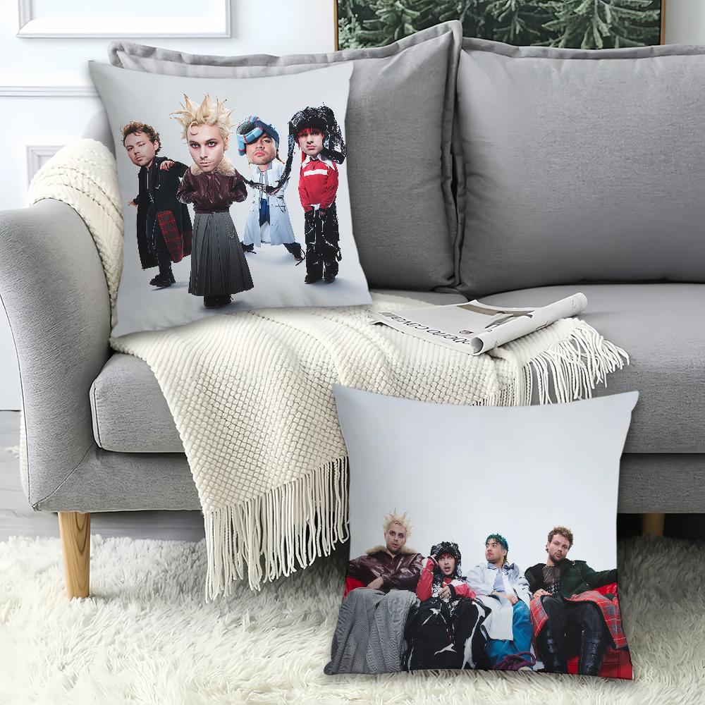R-Rock Band  5 S-SOS  Pillow Case Office Cushions Suitable For Sofa Car Bedroom Decorative Cushion Cover