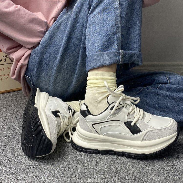 Platform dad shoes spring and summer new casual height increase lightweight student sports running shoes