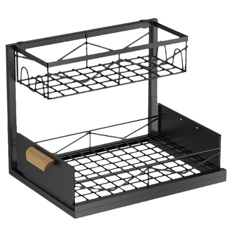 Multi-Layer Kitchen Storage Racks Pull-Out Sink Storage Rack Cabinet Storage Shelves