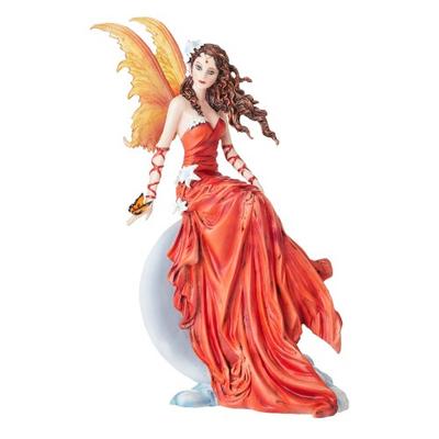 Red Moon Fairy And Butterfly Figurine
