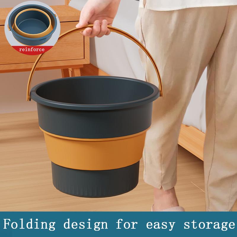 Easy Hold Foldable Bucket Basin 51017L Silicone Bucket Camping Laundry Basket Car Top Wash Fishing Bathroom Tool Home Supplies