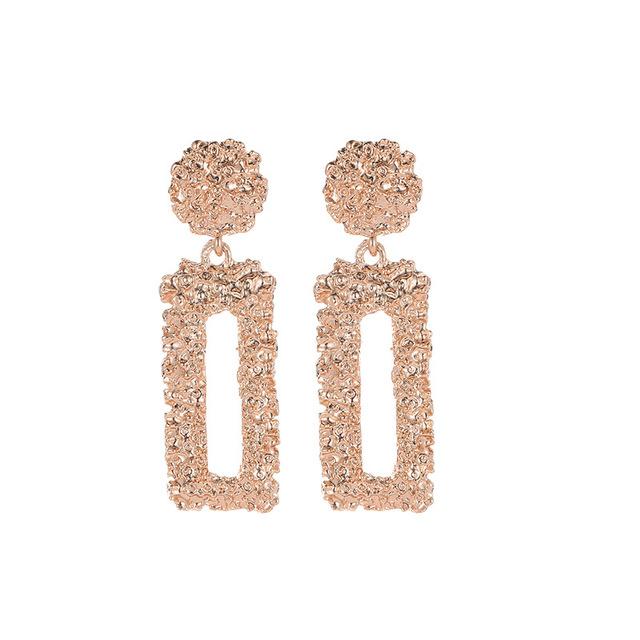Modyle Vintage Large Earrings for Women Statement Earrings Geometric Gold Color Metal Drop Earrings Trend Fashion Jewelry