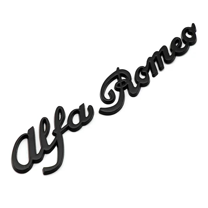 14.7x3cm For Alfa Romeo Car Trunk Lettering Emblem Zinc Alloy Alfa Romeo Logo Car Body Sticker Badge 4 Colors (Universal Fit) ze6