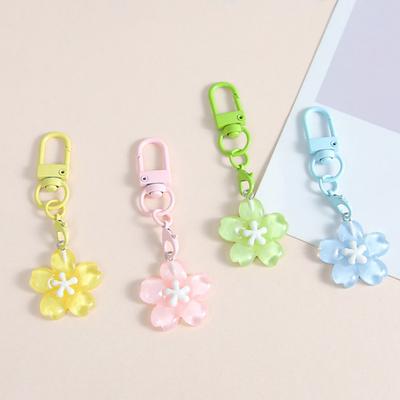Yousheng Keychain Pendant Ergonomic Flower Design Key Ring Decorative Key Holder Car Door Backpack Bag