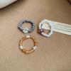 Kleiner frischer Reisperlen Perlenblumen Elastischer Ring Eleganter Mode-Temperament Zeigefingerring Leichter Luxus Hochwertiger Schmuck Damen